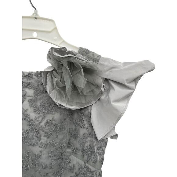 Pauw Amsterdam Gray Lace Top Rosette Shoulder Sleeveless Size 1 US Small - Picture 2 of 13